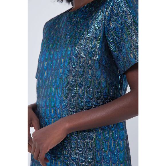 Pomander Place Blue and Green Mini Dress - Picture 5 of 7